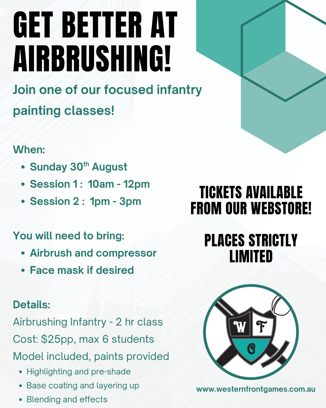 30/8 MORNING Class Ticket - Airbrushing Infantry
