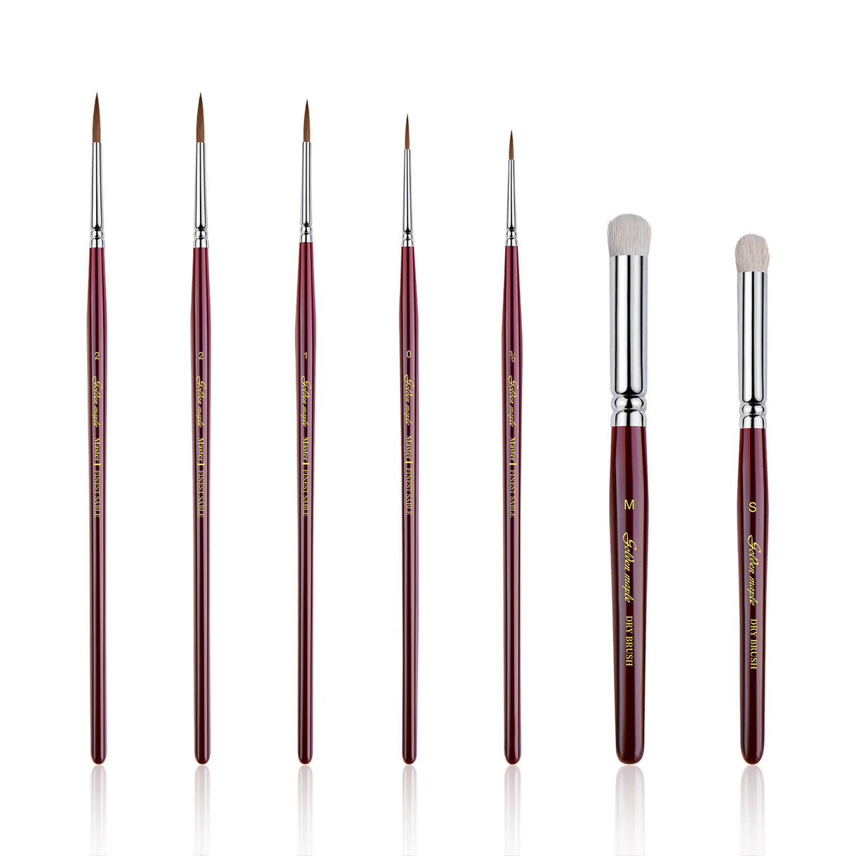 Golden Maple 7pc Brush Set with Case