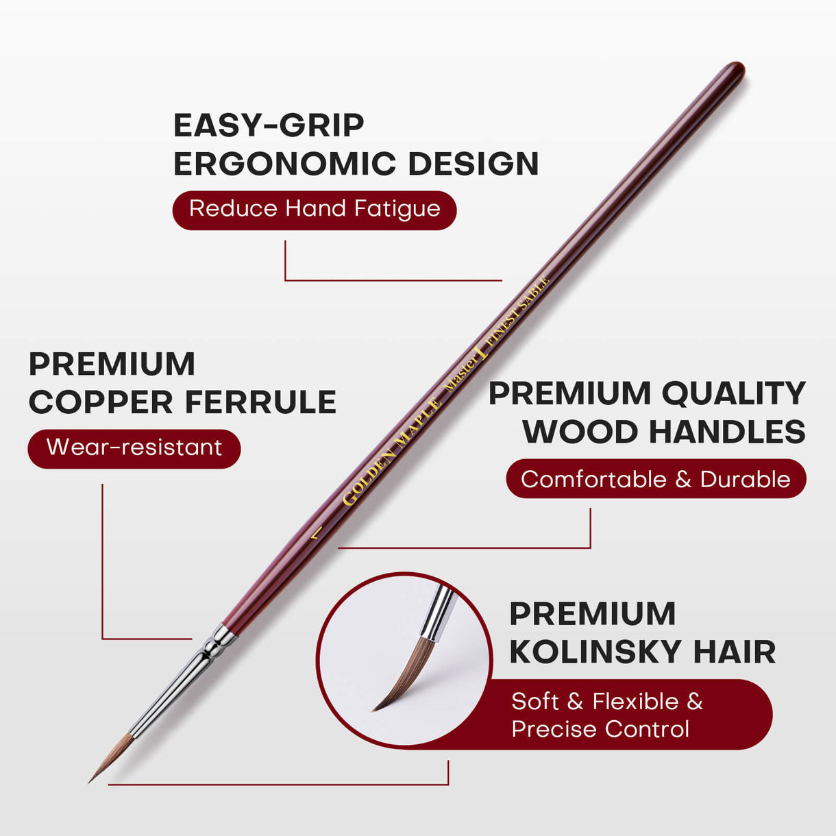 Golden Maple 3pc Brush Set