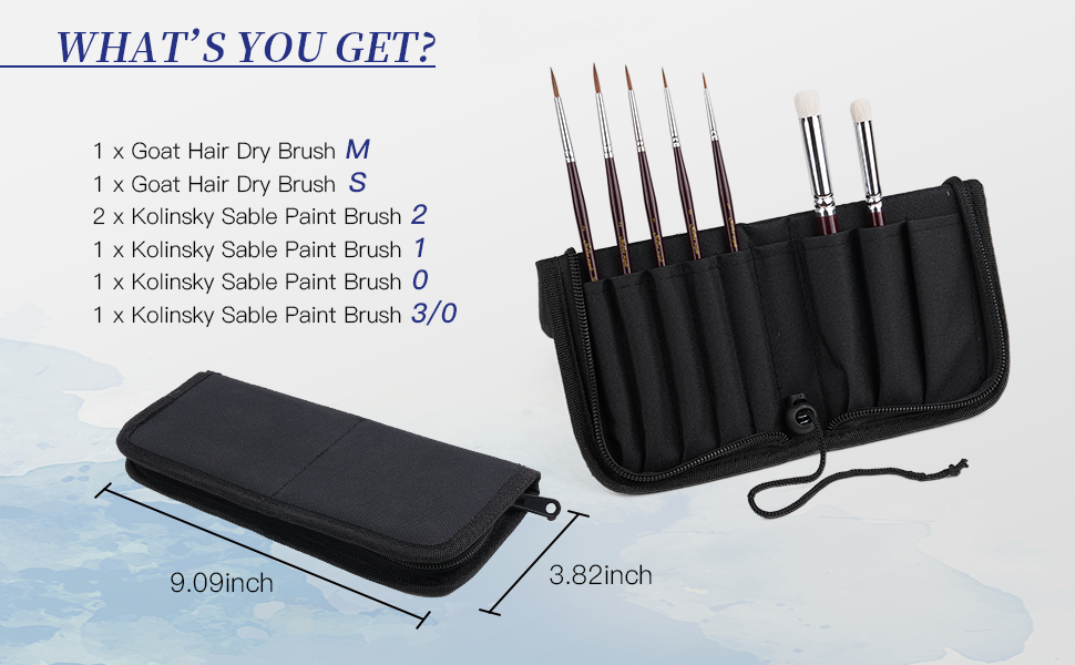 Golden Maple 7pc Brush Set with Case